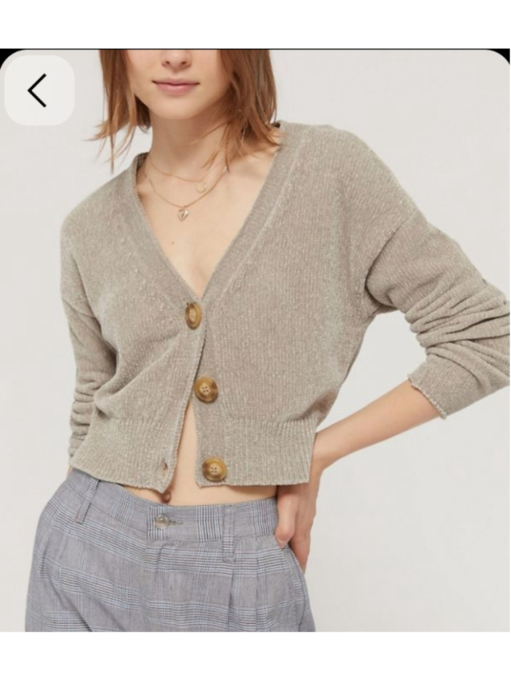 Urban Outfitters Chenille Crop Cardigan Sweater XS